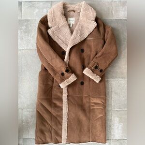 Avec Les Filles Sherpa lined suede coat